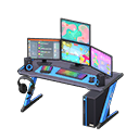 Gaming desk First-person game Monitors Black & blue