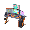 Gaming desk First-person game Monitors Black & orange