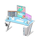 Gaming desk First-person game Monitors Light blue