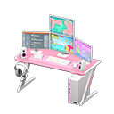 Gaming desk First-person game Monitors Pink