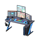 Gaming desk Online roleplaying game Monitors Black & blue