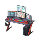 Gaming desk Online roleplaying game Monitors Black & red