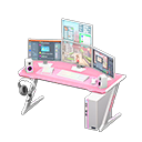 Gaming desk Online roleplaying game Monitors Pink