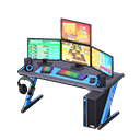Gaming desk Rhythm game Monitors Black & blue