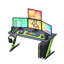 Gaming desk Rhythm game Monitors Black & green
