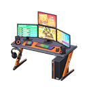 Gaming desk Rhythm game Monitors Black & orange