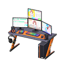 Gaming desk Sim game Monitors Black & orange