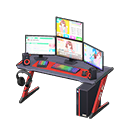 Gaming desk Sim game Monitors Black & red