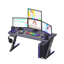 Gaming desk Sim game Monitors Black
