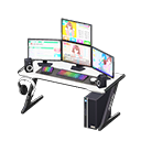 Gaming desk Sim game Monitors White