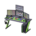Gaming desk Stock trading Monitors Black & green