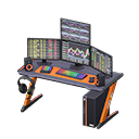 Gaming desk Stock trading Monitors Black & orange