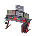 Gaming desk Stock trading Monitors Black & red