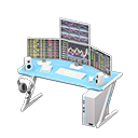 Gaming desk Stock trading Monitors Light blue