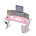 Gaming desk Stock trading Monitors Pink