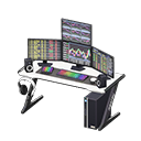 Gaming desk Stock trading Monitors White