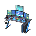 Gaming desk Third-person game Monitors Black & blue