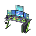 Gaming desk Third-person game Monitors Black & green