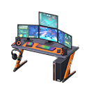 Gaming desk Third-person game Monitors Black & orange