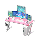 Gaming desk Third-person game Monitors Pink