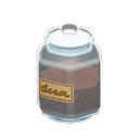 Glass jar Brown label Label Coffee beans