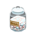 Glass jar Brown label Label Marshmallows