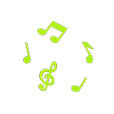 Glow-in-the-dark stickers Music notes Variation