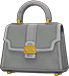 Gray pleather handbag
