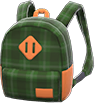 Green checkered backpack