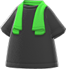 Animal Crossing Green towel & black shirt tee and towel Image