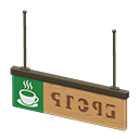 Hanging guide sign Coffee Pictogram Brown