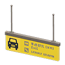 Hanging guide sign Parking Pictogram Yellow