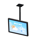Hanging monitor Weather forecast Display Black