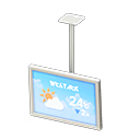 Hanging monitor Weather forecast Display White