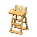 High chair Beige Fabric Natural wood