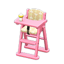 High chair Beige Fabric Pink
