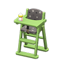 High chair Black Fabric Green