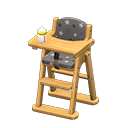 High chair Black Fabric Natural wood