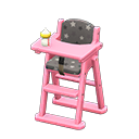 High chair Black Fabric Pink