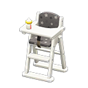 High chair Black Fabric White