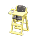 High chair Black Fabric Yellow
