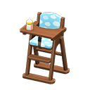 High chair Blue Fabric Dark wood