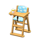 High chair Blue Fabric Natural wood