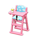 High chair Blue Fabric Pink