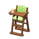 High chair Green Fabric Dark wood