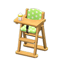 High chair Green Fabric Natural wood