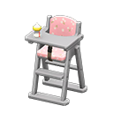 High chair Pink Fabric Gray