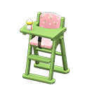 High chair Pink Fabric Green