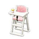 High chair Pink Fabric White
