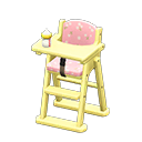 High chair Pink Fabric Yellow
